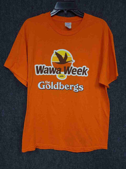 Port & Company Men's Orange Wawa Week with the Goldbergs T-Shirt Sz L