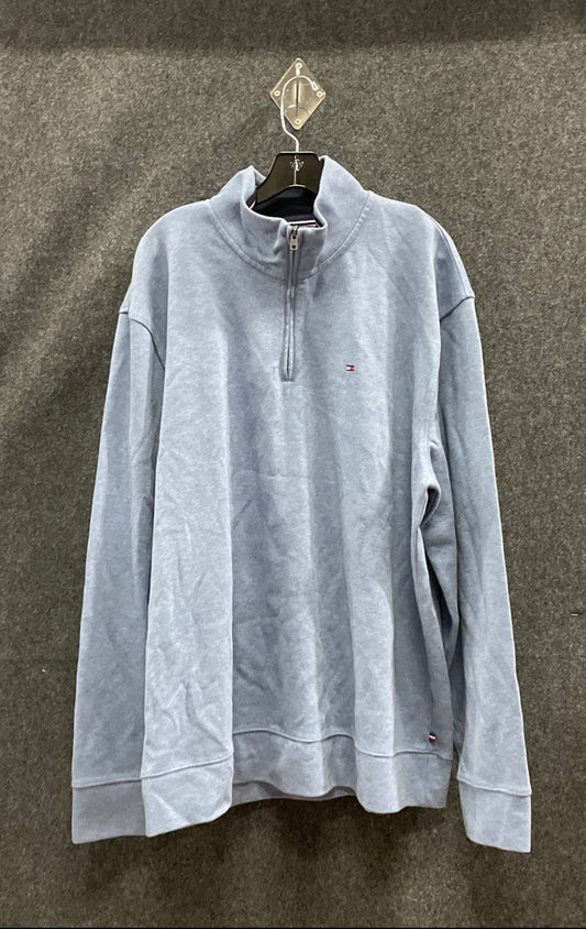 Tommy Hilfiger Men's Blue Quarter Zip Mock Neck Pullover Sweater NWT Sz XXL