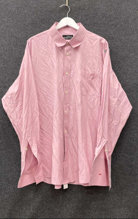 Commonwealth Clothiers Men's Pink White Micro Check Button Down Dress Shirt JHR