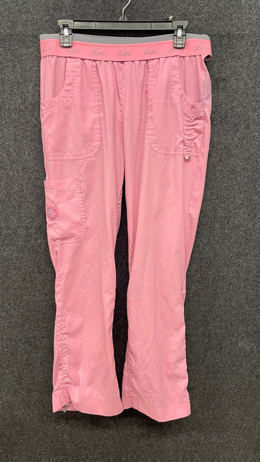 Koi Lite Women's Peace Scrub Pants Pink Slim Fit Mechanical Stretch Sz M Petite