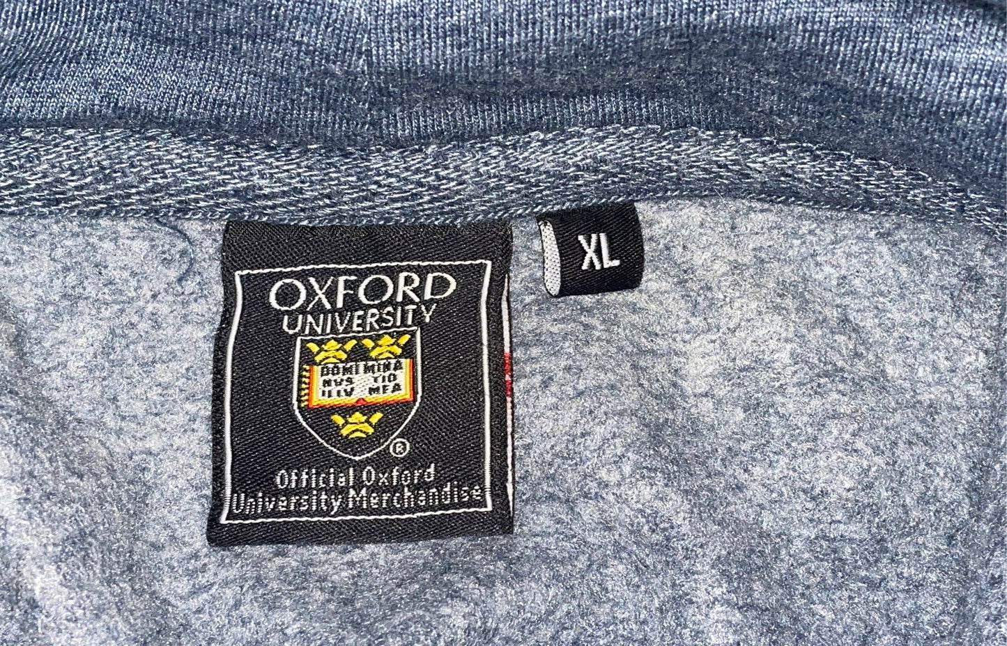 Oxford University Men's Hoodie Heather Blue Crest Logo Graphic Pullover