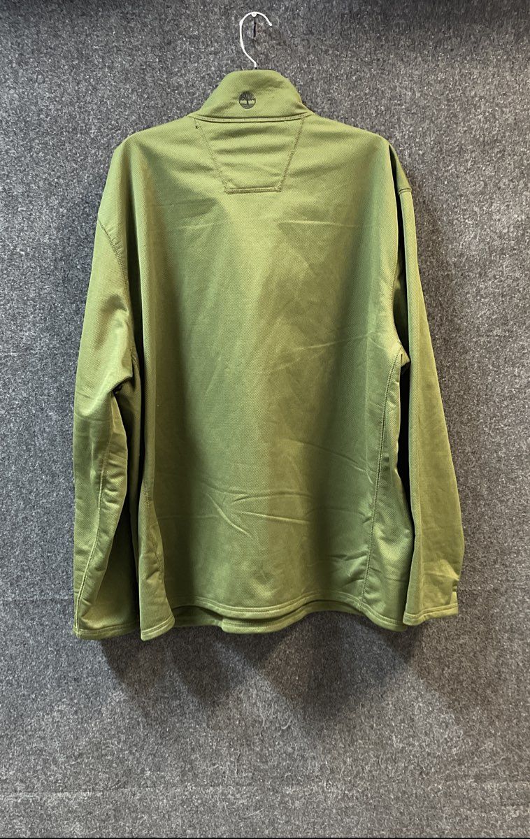 Timberland Men's 1/4 Zip Pullover Green Textured Fleece Sweater Sz 2XL