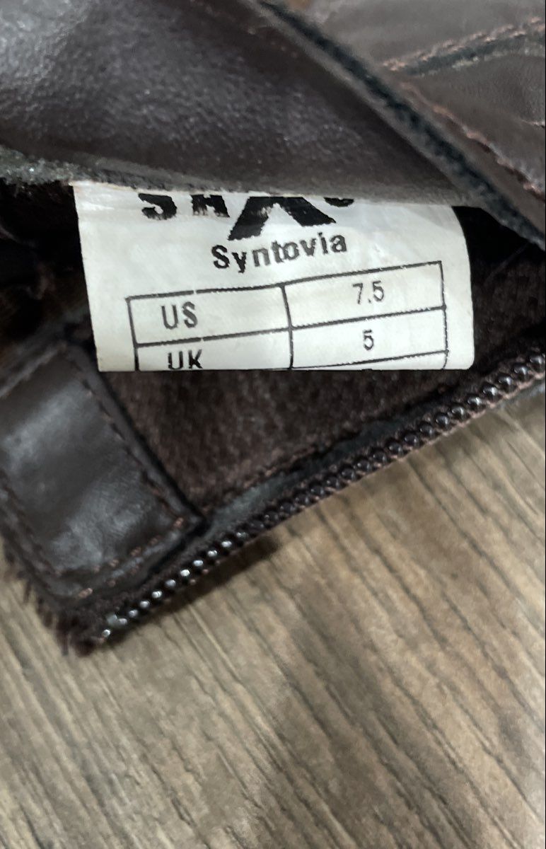 Saxon Syntovia Front Zip Brown Equestrian Paddock Boots Size 7.5