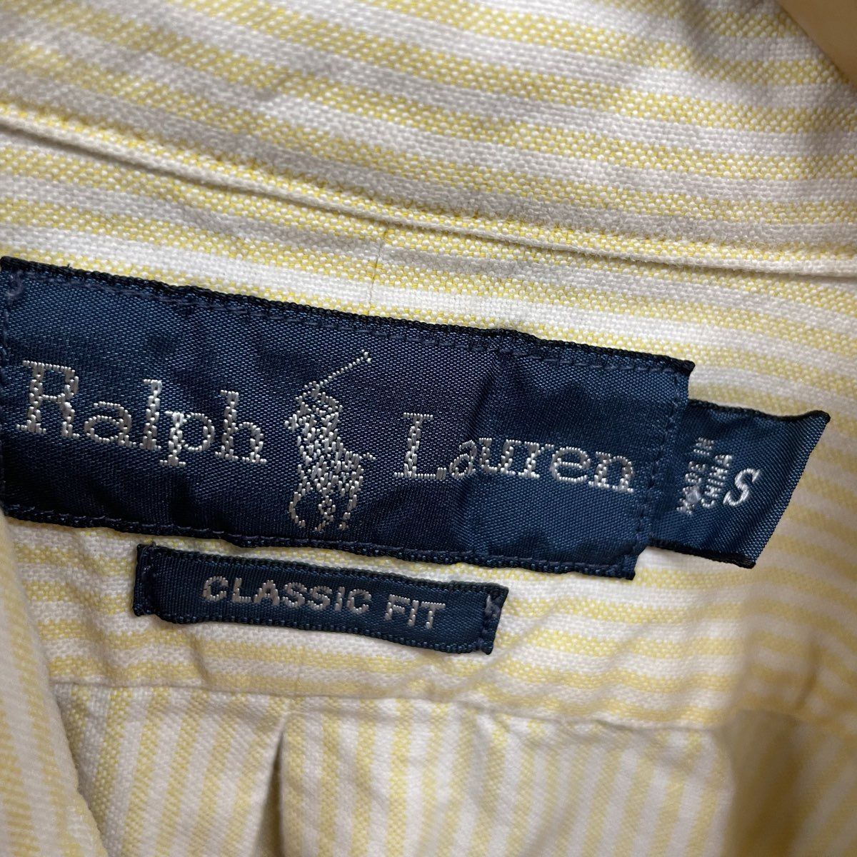 Polo Ralph Lauren Men's Button Down Oxford Shirt Yellow White Striped Sz S