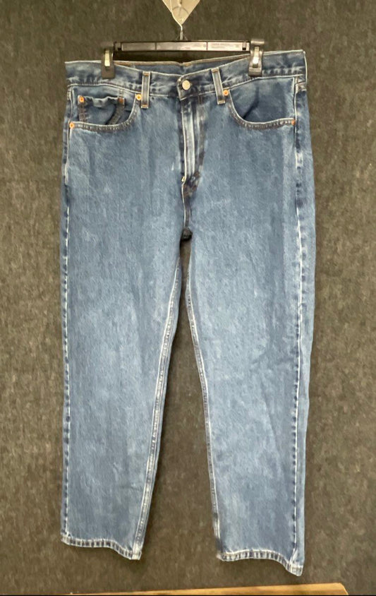 Levi's Men's 505 Regular Fit Medium Wash Blue Denim Jeans Sz 36x29