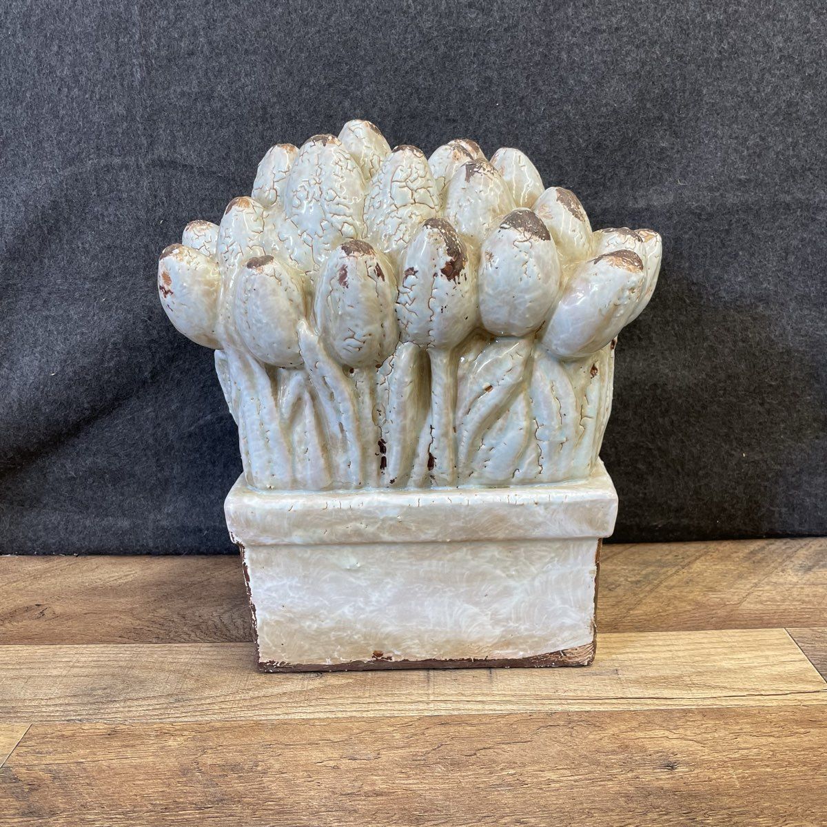 Vintage Style John Wright Tulips in Basket Ceramic