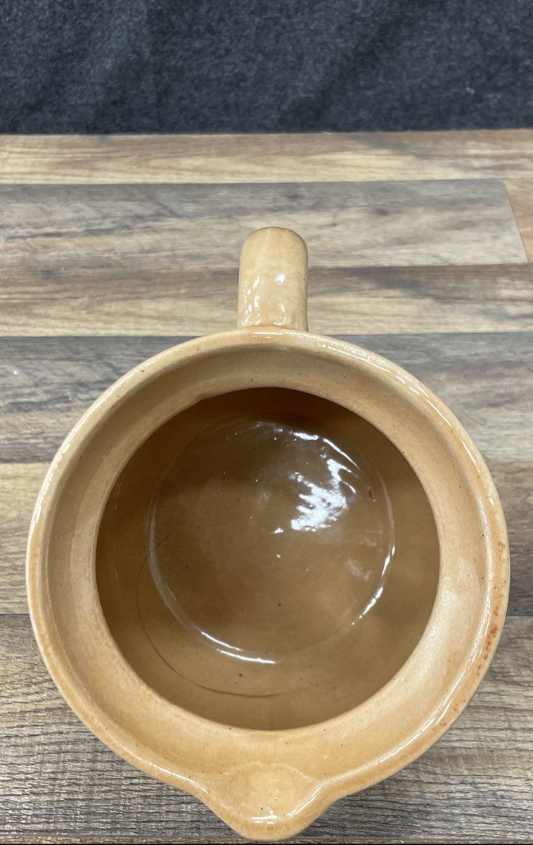 Vintage Cabinart Bake Ware Ceramic Pitcher Creamer USA Log Cabin Motif