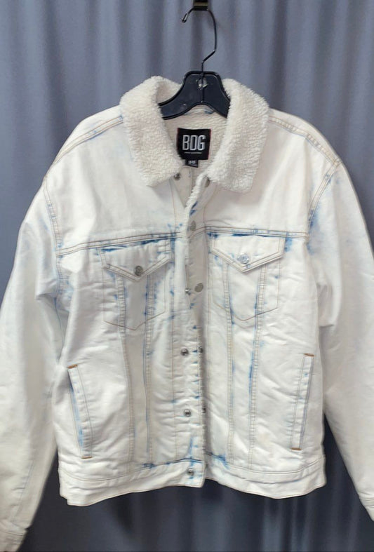 BDG Urban Outfitters Women's Light Wash Denim Sherpa Lined Trucker Jacket Sz M