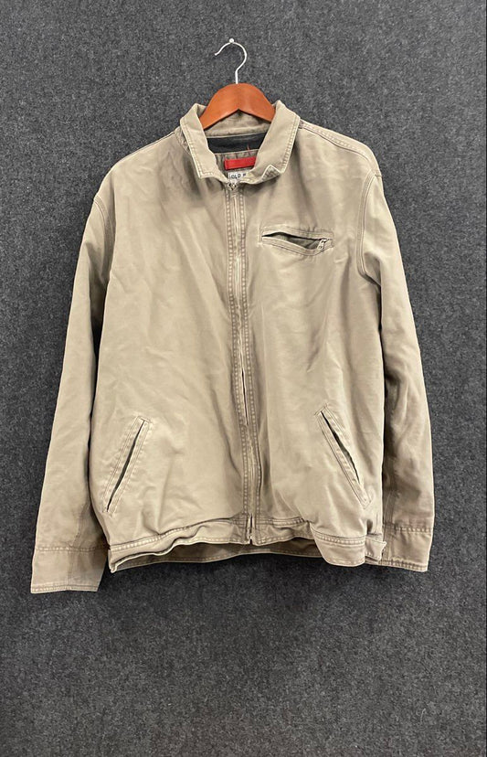 Vintage 90s Old Navy Men's Canvas Work Jacket Tan Corduroy Fleece Lined Sz L