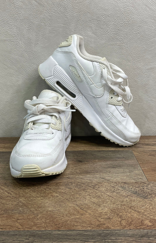 Nike Air Max 90 PS Triple White Low Top Sneakers Size 3Y