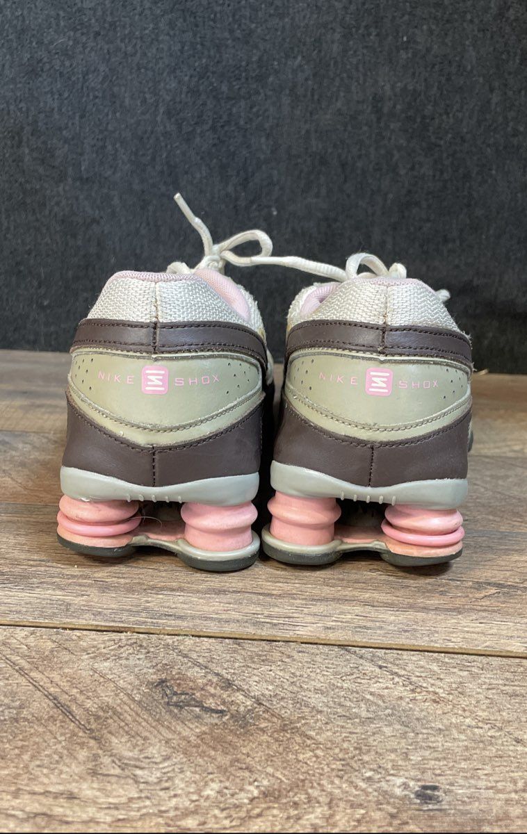 Nike Shox Turbo VII Pink White Tan Running Shoes Size 7Y