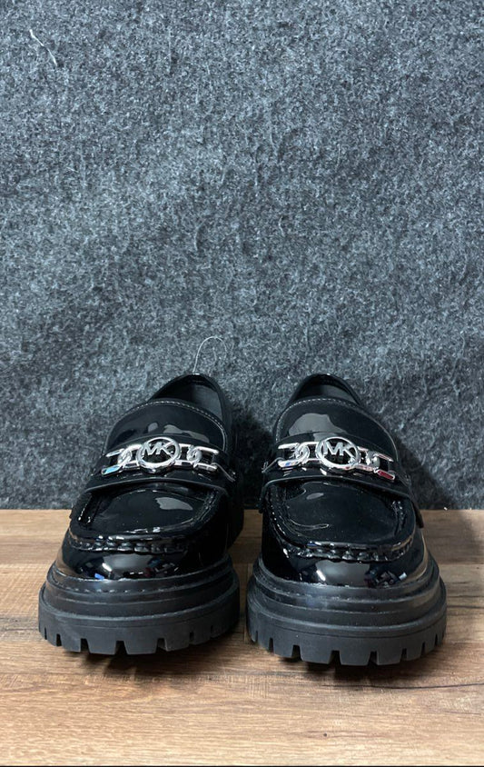 Michael Kors Calista Black Patent Lug Sole Loafers Women's Size 5M