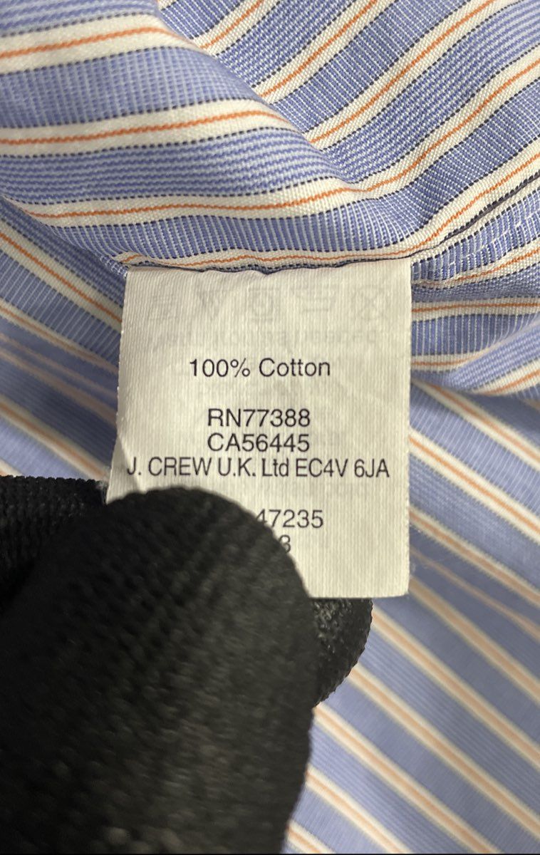 J. Crew Men's Blue Striped Haberdashery 80s 2-Ply Cotton Button Down Shirt Sz XL