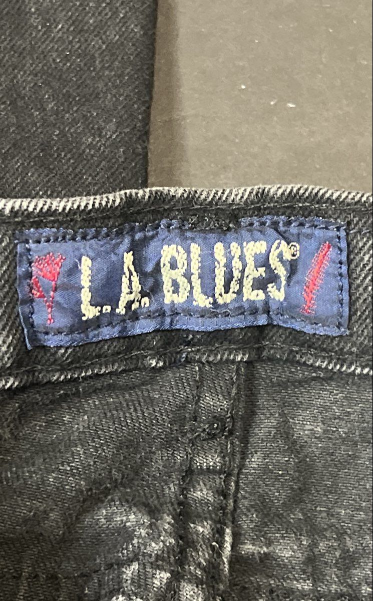 Vintage 90s L.A. Blues Women's High Rise Tapered Black Acid Wash Jeans Sz 10