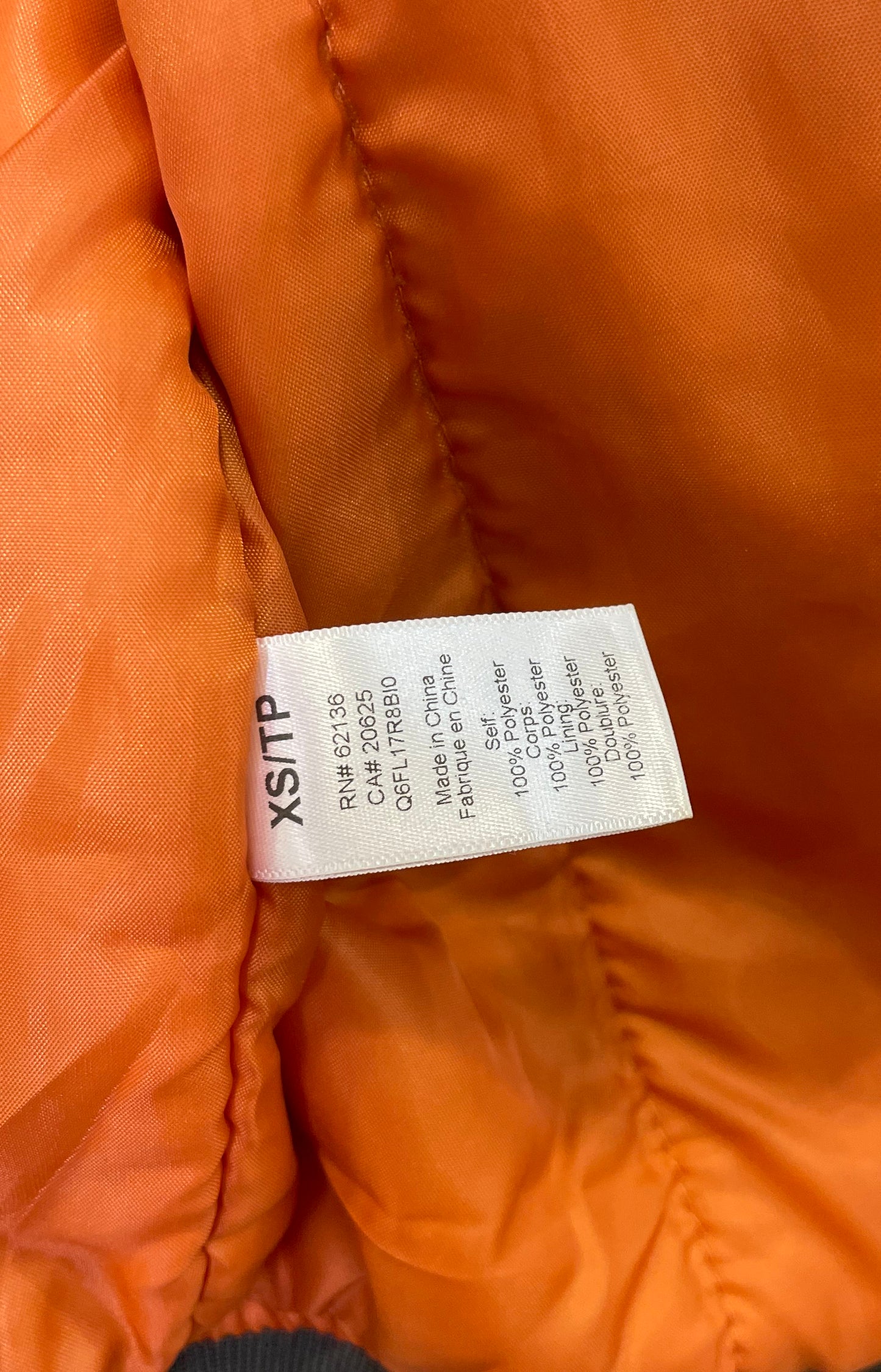 Guess Women's Olive Green Bomber Jacket Orange Lining Flight Full Zip Sz XS