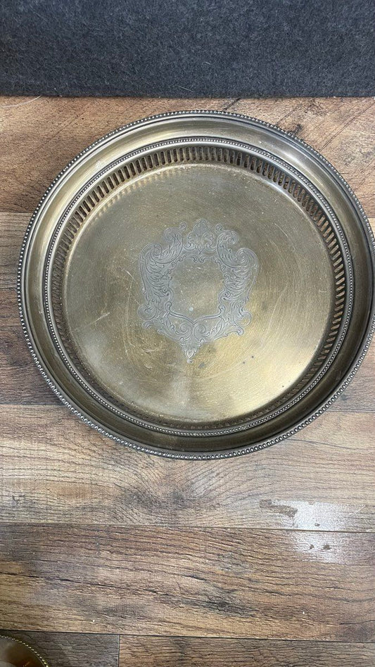 Vintage Style Sliver-Plated Serving Tray