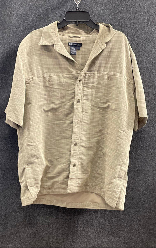 5.11 Tactical Men's Grey Short Sleeve Button-Up Shirt Plaid Sz L