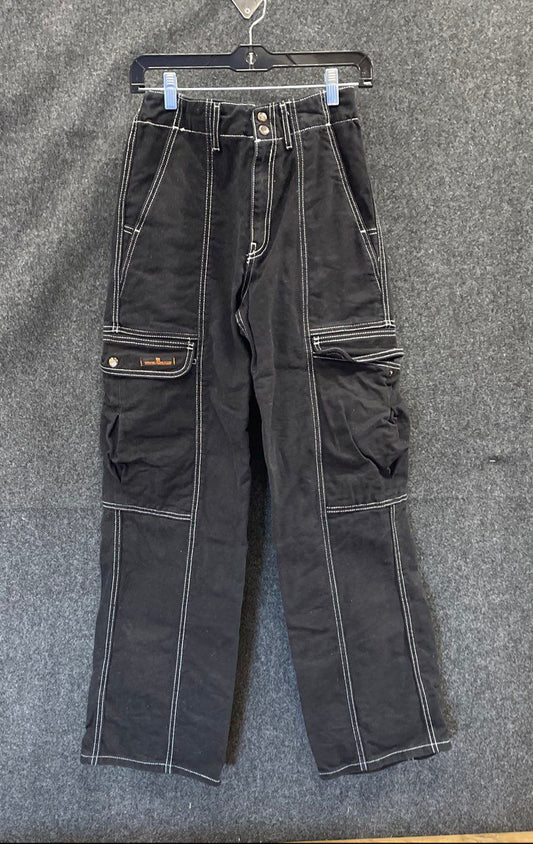 BDG Urban Outfitters Women's Black Contrast Stitch Cargo Pants Size 26