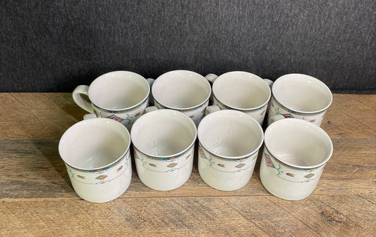 Studio Nova Adirondack Stoneware Mugs Set of 8 Southwest Pattern Y.2201