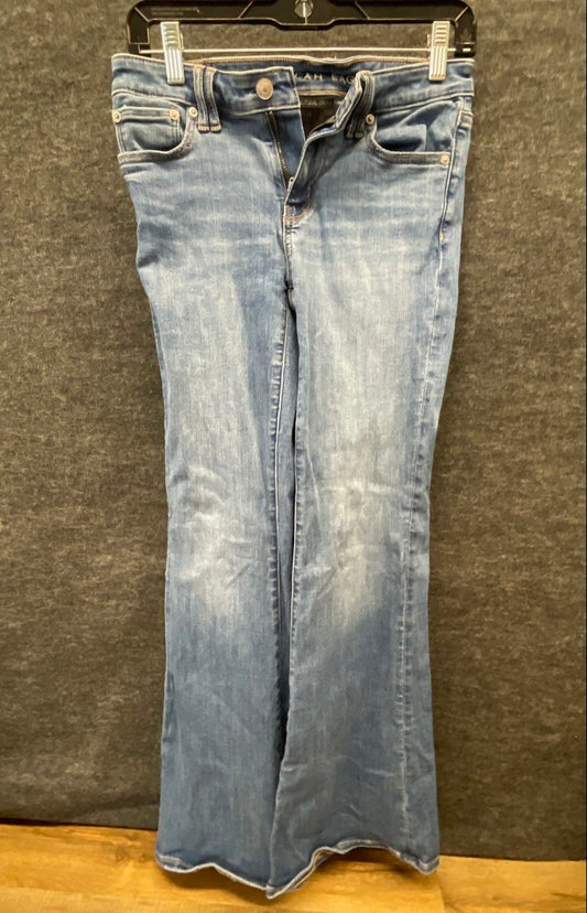 American Eagle Women's Next Level Stretch Bootcut Jeans Blue Flap Pocket Sz 2