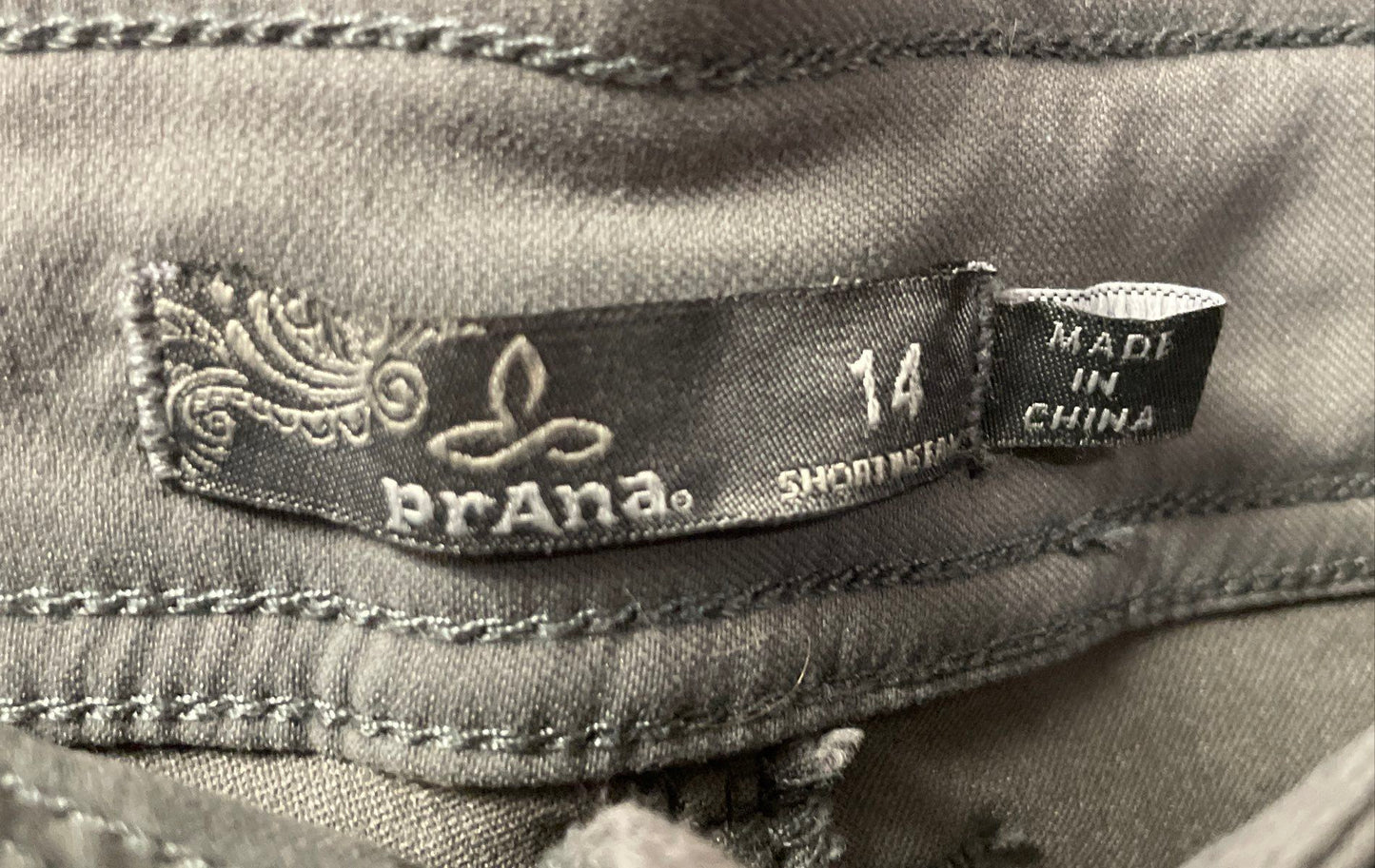 Prana Women's Gray Halle Zion Hiking Pant Roll Up Short Inseam Size 14 Short