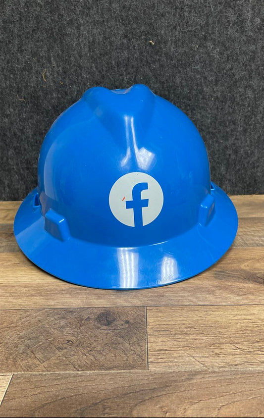 Facebook Meta MSA V-Gard Full-Brim Hard Hat Blue Tech Promotional