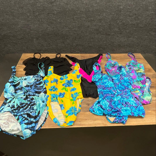 Vintage 90s One Piece Swimsuit Lot of 6 Catalina Maxine Hollywood Sz M 10