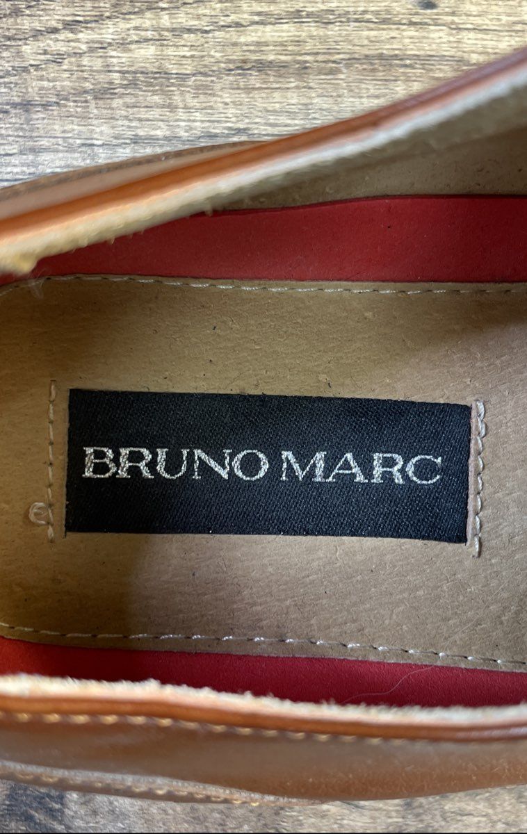 Bruno Marc Prince Brown Leather Oxford Brogue Dress Shoes Size 8