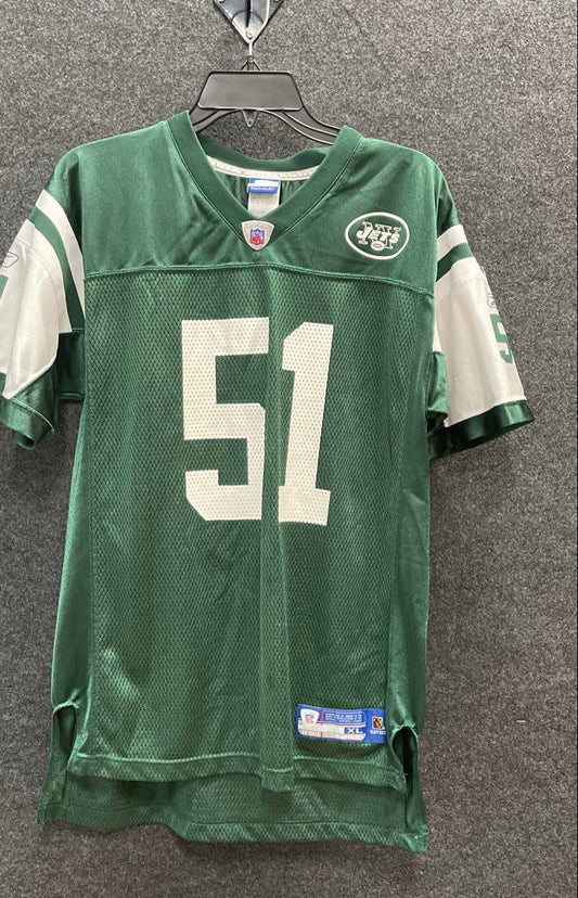Reebok Youth New York Jets Jonathan Vilma #51 Jersey Green Mesh Sz XL