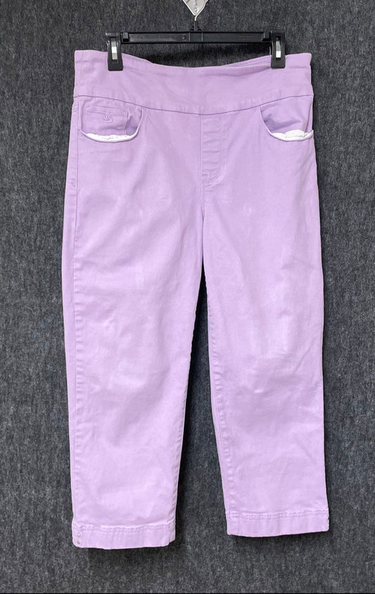Gloria Vanderbilt Women's Amanda Slimming Stretch Lilac Cropped Jeans Size 10