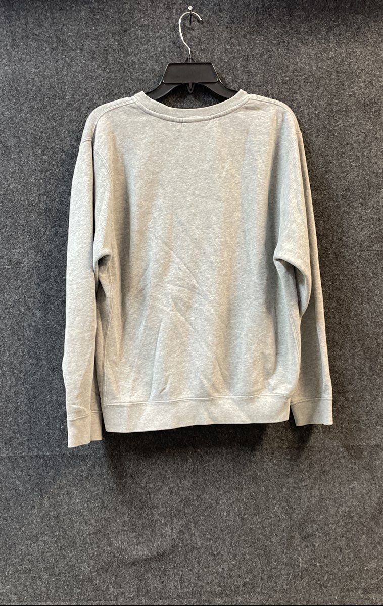 Nike Men's Crewneck Sweatshirt Heather Grey Embroidered Swoosh Logo Size L