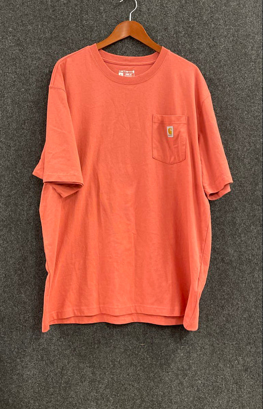 Carhartt Men's K87 Heavyweight Short Sleeve Pocket T-Shirt Coral Sz XL