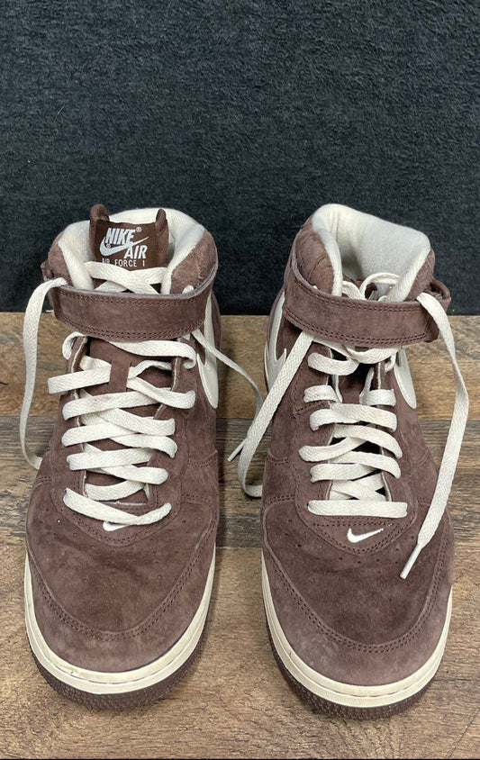 Nike Air Force 1 Mid '07 QS Chocolate Brown Suede Venice Sneakers Size 8.5