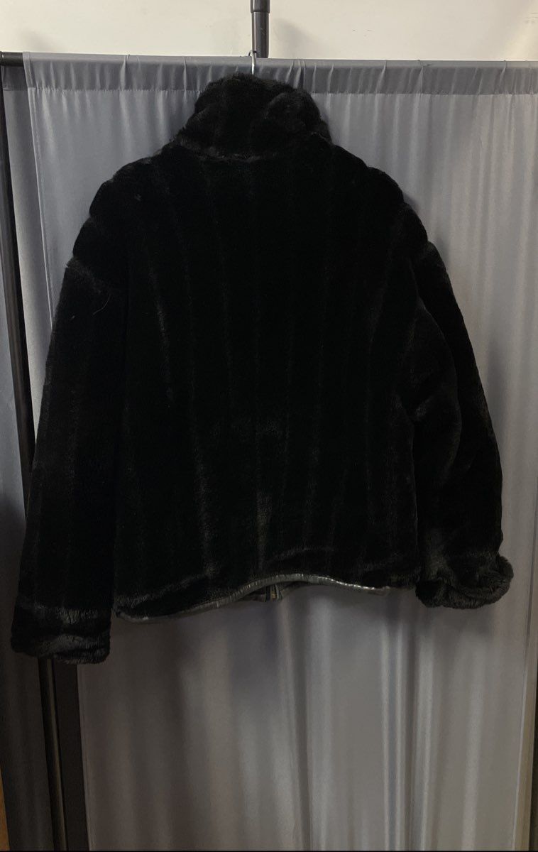 LNR La Nouvelle Renaissance Black Reversible Leather Faux Fur Jacket Sz S