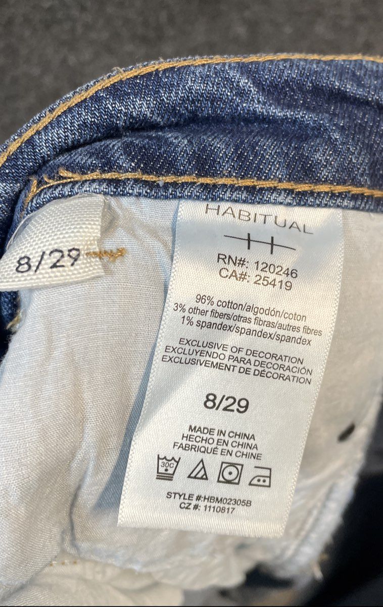 Habitual Women's Wide Leg Blue High Rise Cotton Blend Jeans Size 8/29