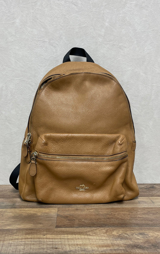 Coach Charlie Medium Backpack Brown Pebbled Leather Bag F29004