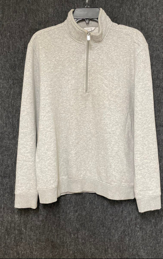 Calvin Klein Gray Quarter Zip Pullover Sweatshirt Sz M