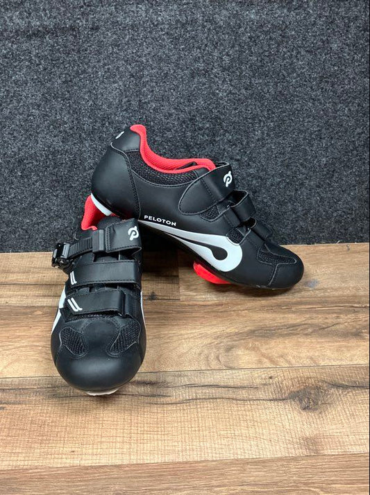 Peloton Cycling Shoes Black White Red Indoor Bike Size 40 US Women 9