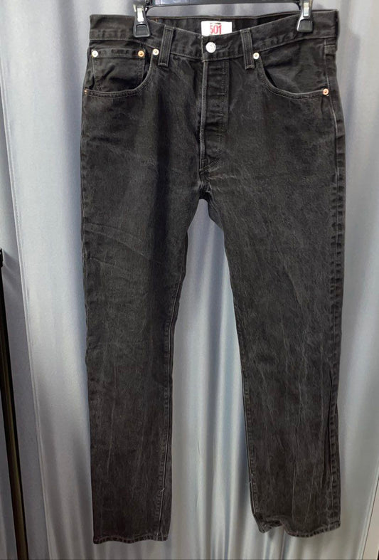 Levi's Men's 501 Original Straight Leg Button Fly Faded Black Jeans Sz 34x34