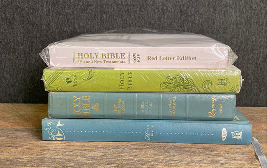 Lot of 4 Holy Bibles KJV NKJV HCSB Holman Regency Red Letter Edition