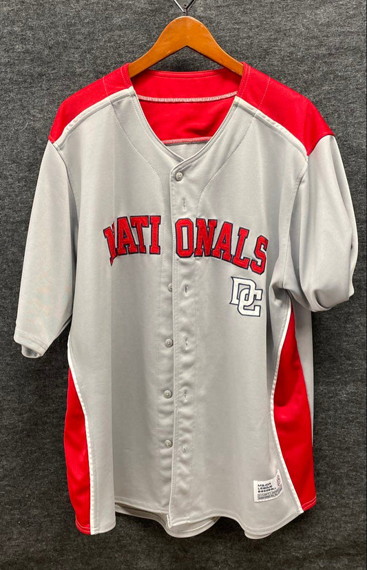 Dynasty Men's Washington Nationals MLB Baseball Jersey Grey Red Sz 2XL