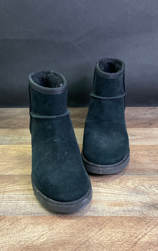 UGG Classic Femme Mini Wedge Black Suede Boots Women's Size 5.5