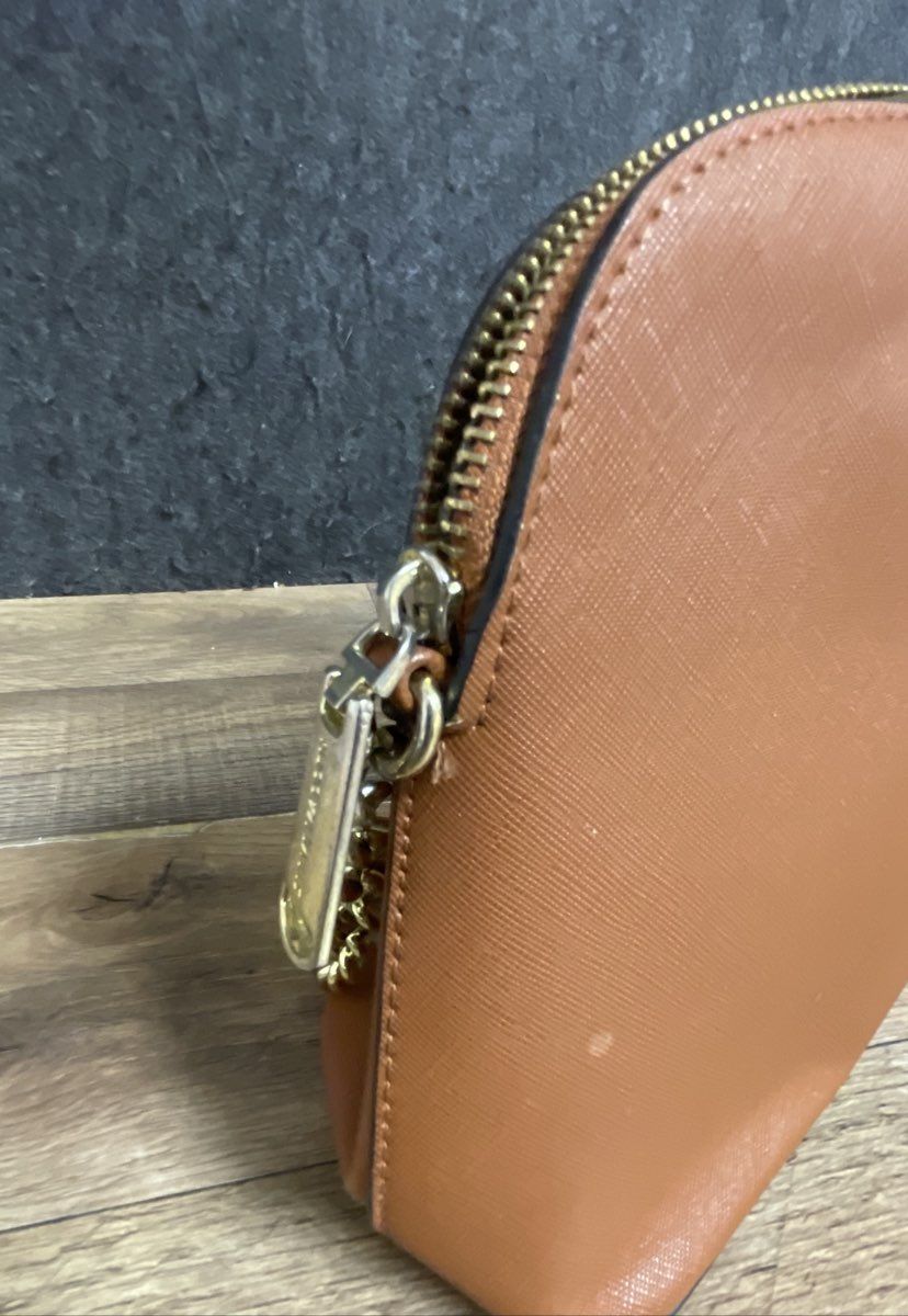 Steve Madden Brown Saffiano Dome Crossbody Bag Gold Hardware