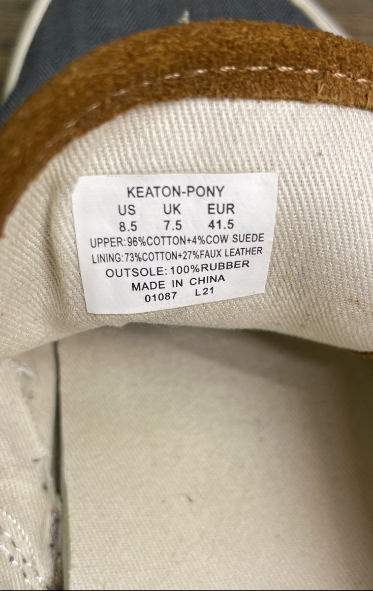 Polo Ralph Lauren Keaton-Pony Navy Herringbone Canvas Sneakers Men's Size 8.5