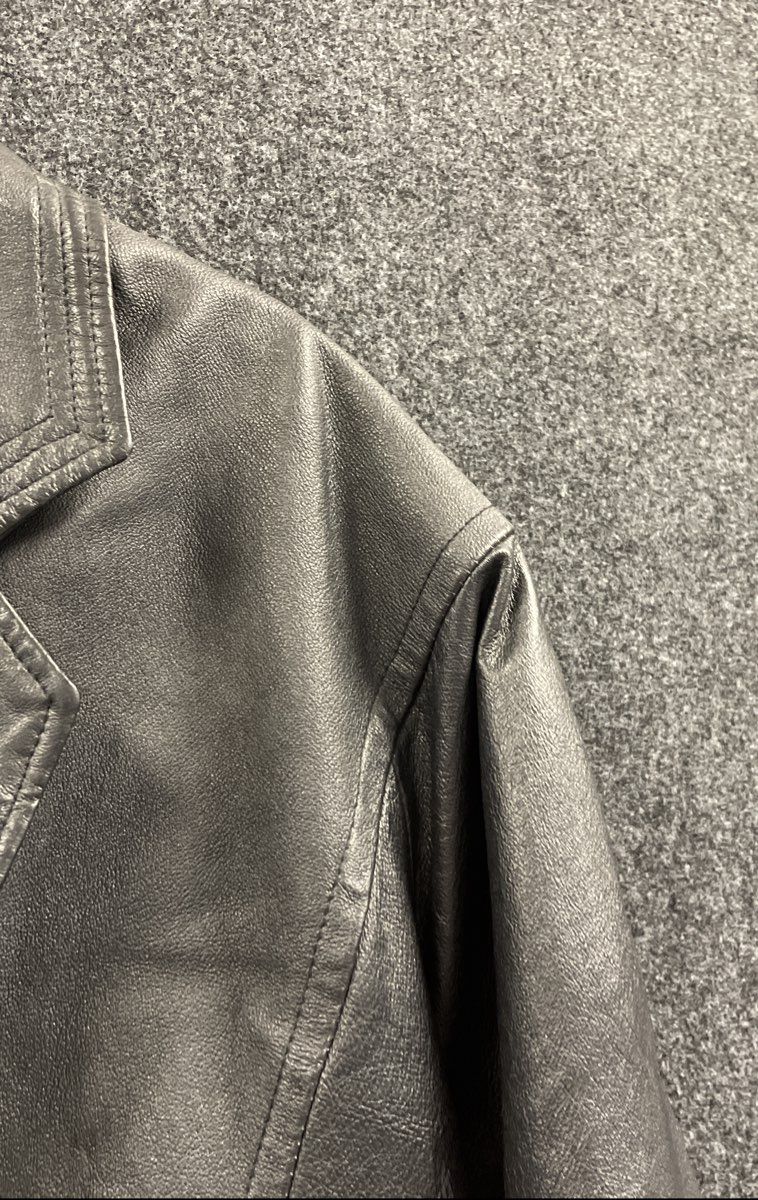 Vintage G III Black Leather Button Down Coat Men's Size Medium