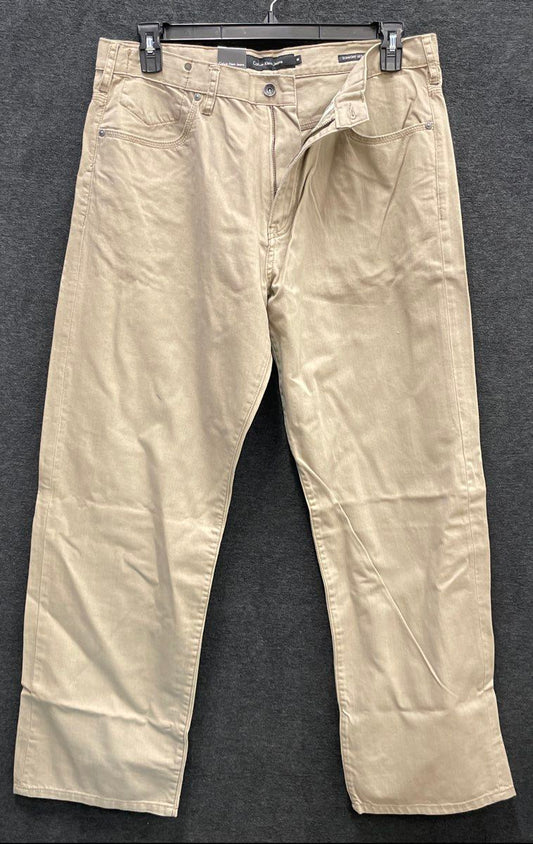 Calvin Klein Men's Tan Straight Leg Relaxed Fit Jeans NWT Size 36x30