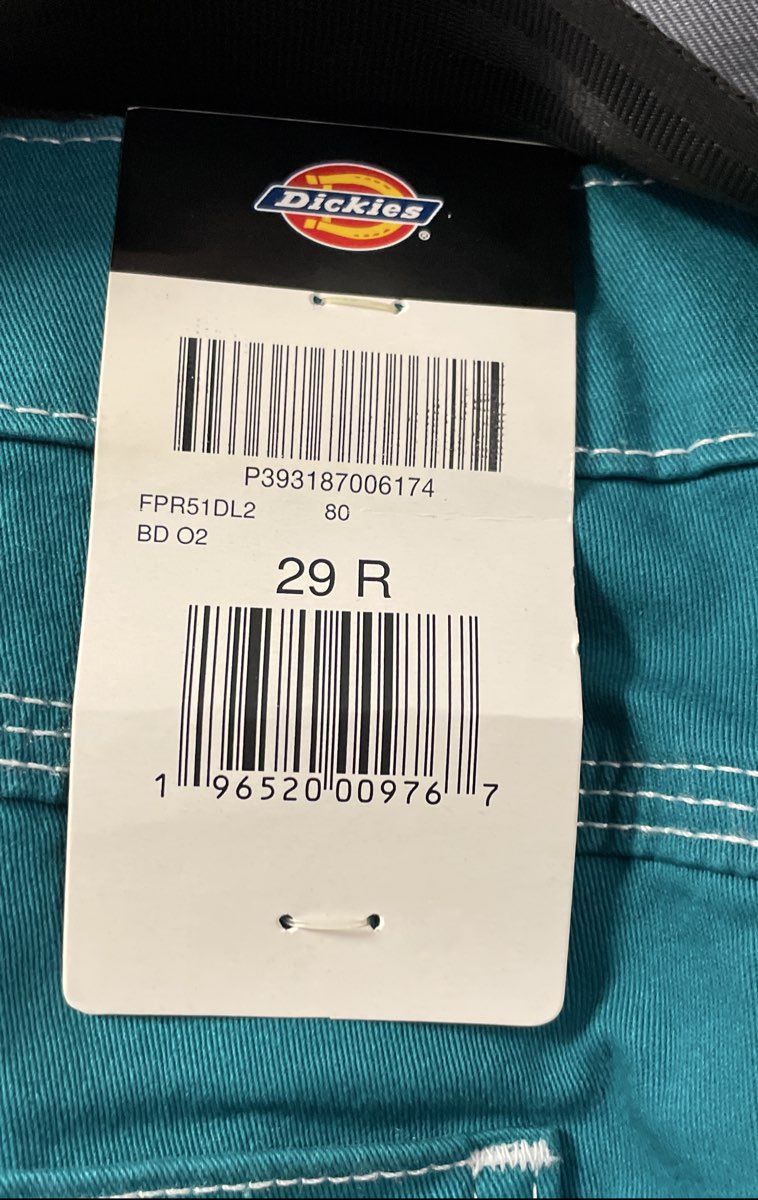 Dickies Women's Teal Belted Carpenter Pants Contrast Stitch Size 29R NWT