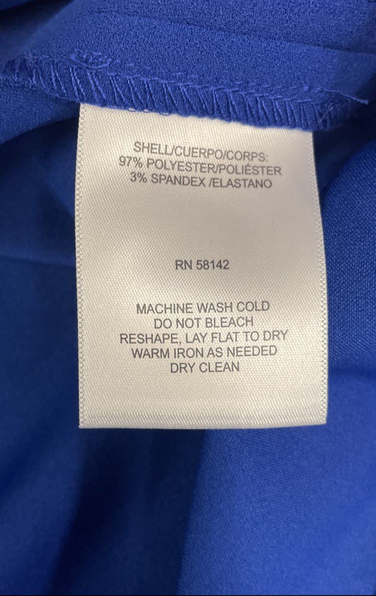 Donna Morgan Women's Royal Blue V-Neck Pleated Cuff Sheath Dress NWT Sz 16