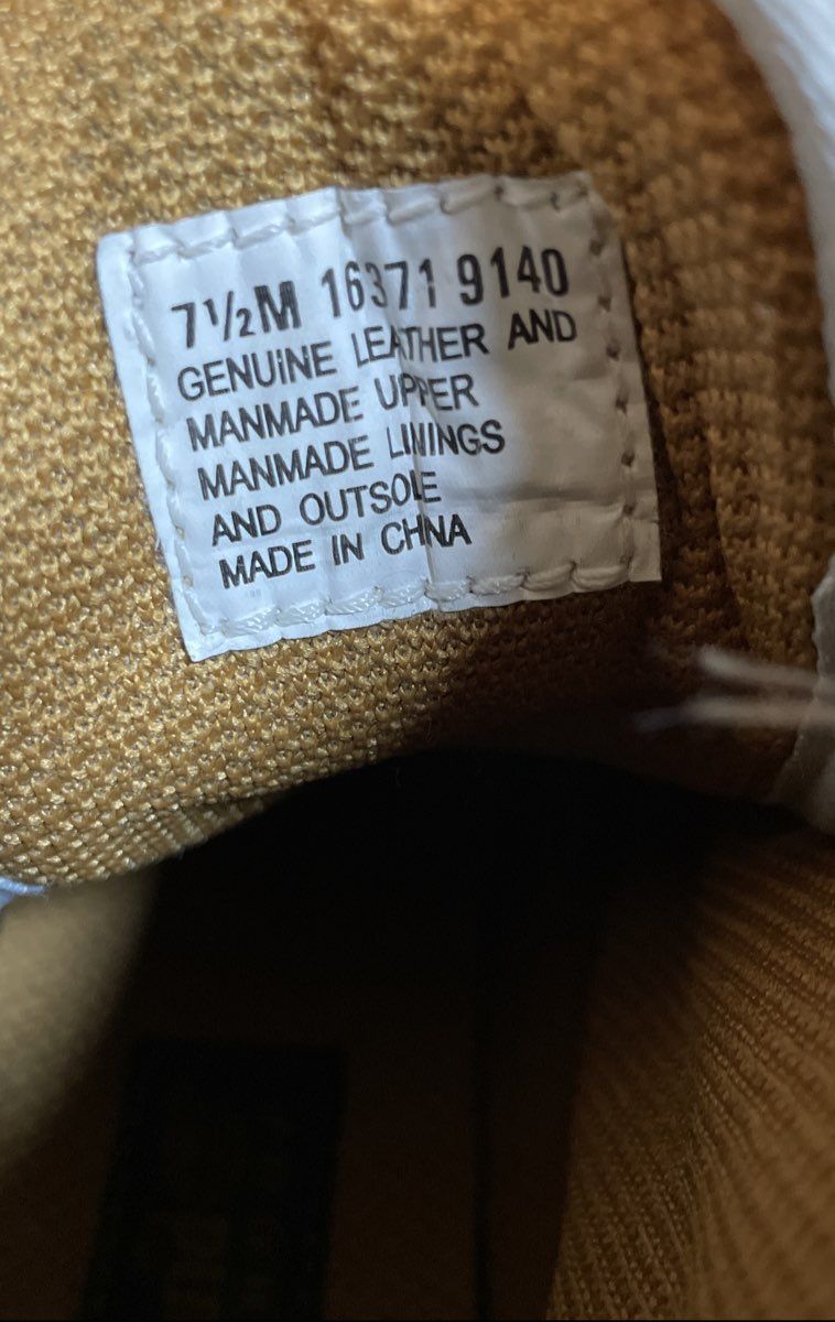 Timberland 16371 6-Inch Quilted Wheat Tan White Leather Boots Size 7.5