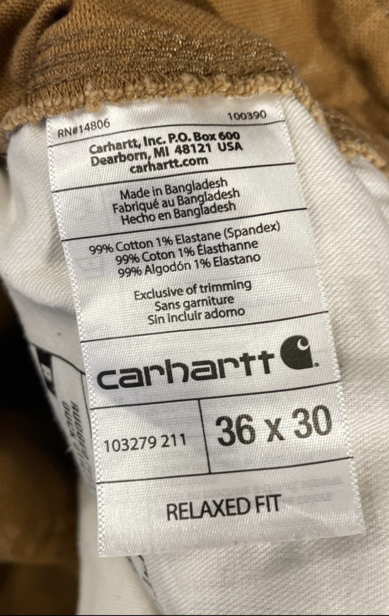 Carhartt Men's Rugged Flex Rigby Dungaree Pants Carhartt Brown Relaxed 36x30